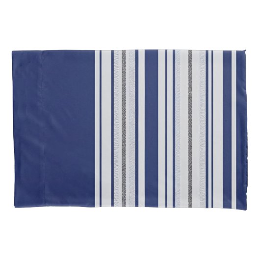 Blauw-witte Kussensloop met zwarte accenten (Voorkant)