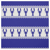 Blauw Witte Kustkreeft Strepen Stof (Swatch)