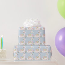 Blauw Witte Lama Jongen baby shower Pasgeboren bab