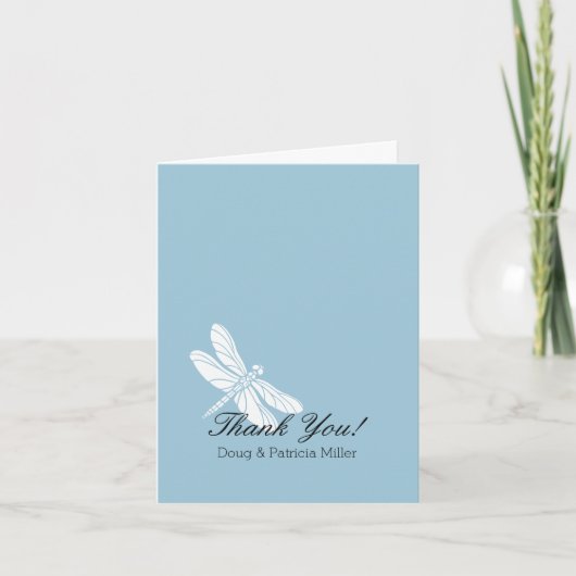 Blauw Witte Libel Dank Je Bedankkaart (Voorkant)