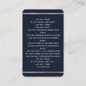 Blauw-witte licht foto rouwkaart visitekaartje (Achterkant)