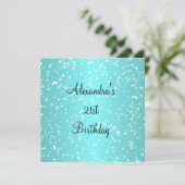 Blauw Witte Liefdesharten 21e Verjaardag Kaart (Staand voorkant)