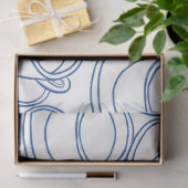 Blauw-witte lijn art thee-kopjes tissuepapier (Geschenk)