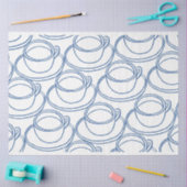 Blauw-witte lijn art thee-kopjes tissuepapier (Craft)