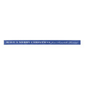 Blauw Witte Lint Kerstcadeau met gemengd lettertyp (Voorkant)