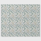 Blauw Witte Lotus Bloemen Cadeaupapier (Vlak)