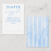 Blauw Witte Luier Raffle Baby Shower Tickets