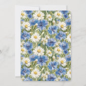 Blauw Witte Madeliefjes Bruidsdouche Kaart (Achterkant)