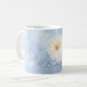 Blauw Witte Madeliefjesbloem Koffiemok (Voorkant links)