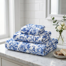 Blauw-witte magnolia's Toile de Jouy