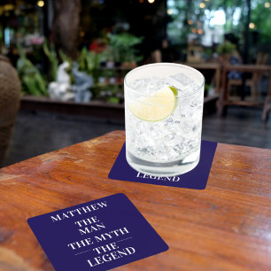 Blauw witte man mythe legende vrijgezel kartonnen onderzetters