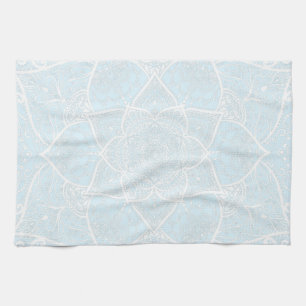 Blauw-witte mandala - Loergan in het Noordpoolgebi Theedoek