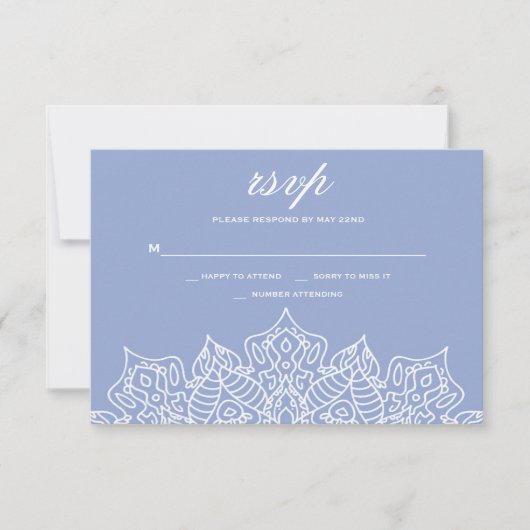 Blauw-witte Mandala RSVP-kaarten RSVP Kaartje (Voorkant)