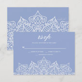Blauw-witte Mandala RSVP-kaarten RSVP Kaartje (Voorkant / Achterkant)