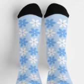 BLAUW WITTE MARGRIETENBLOEMEN PATROON MONOGRAM INI SOKKEN (Top)