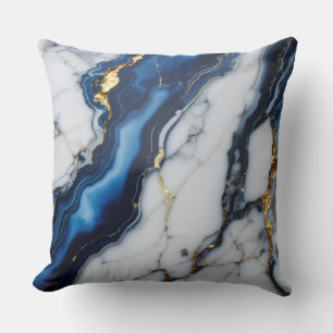blauw witte marmer textuur goud textuur patroon lu kussen