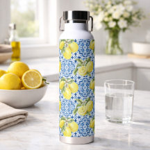 Blauw Witte Mediterraanse Tegels Citroen Patroon