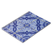 Blauw-witte mediterrane keramische Tegel Notitieboek (Linkerzijde)