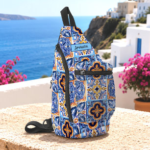 Blauw Witte Mediterrane Siciliaanse Keramische Teg Sling Bag