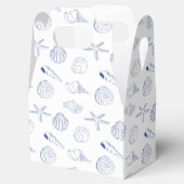 Blauw Witte Met De Hand Getekende Schelpen Strand  Bedankdoosjes (Geopend)