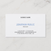 Blauw witte minimale ontwerpSjabloon Moderne elega Visitekaartje (Achterkant)