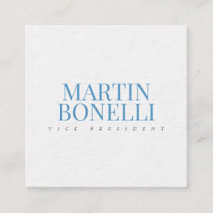 Blauw Witte Minimalistische Professionele Luxe Dik Vierkante Visitekaartje
