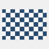 Blauw Witte Moderne Check  Inpakpapier Vel (Voorkant)