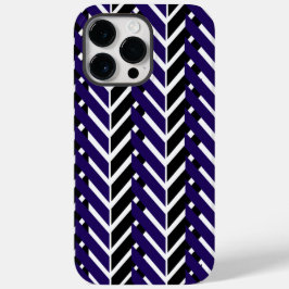 Blauw Witte Moderne Chevron Patroon Case-Mate iPhone 14 Pro Max Hoesje