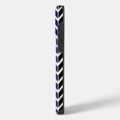 Blauw Witte Moderne Chevron Patroon iPhone Hoesje (Linkerkant)