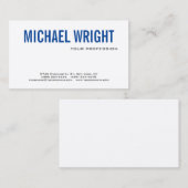 Blauw-witte, moderne, eenvoudige bovenzijde visitekaartje (Voorkant / Achterkant)