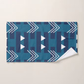 Blauw Witte Moderne Geometrische Bad Handdoek (Handdoek)