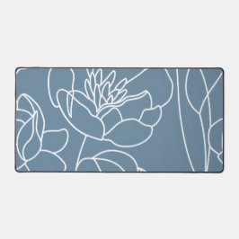 Blauw Witte Moderne Wilde Bloem Bureaumat