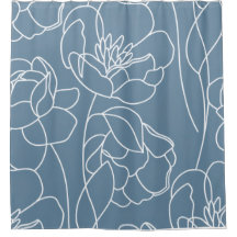 Blauw Witte Moderne Wilde Bloem
