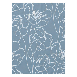 Blauw Witte Moderne Wilde Bloem Tafelkleed