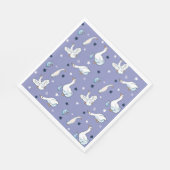 Blauw-witte moedergans en Baby-ganzenpatroon Servet (Hoek)