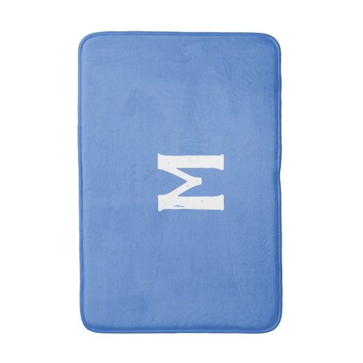 Blauw Witte Monogram Badmat (Voorkant Verticaal)