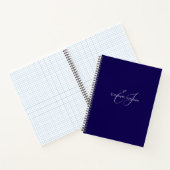 Blauw-witte naam Monogram Classic Minimalist Notitieboek (Binnen)