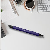 Blauw-witte naam monogram zwarte inkt pen