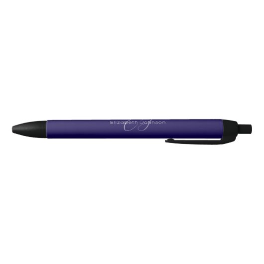 Blauw-witte naam monogram zwarte inkt pen (Bodem)