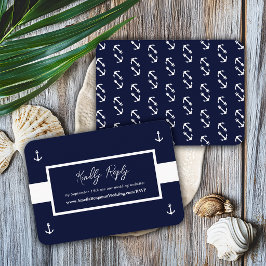 Blauw Witte Nautilus Patroon Website Trouw RSVP Informatiekaartje