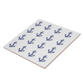 Blauw-witte nautische ankers keramische tegel tegeltje (Zijkant)