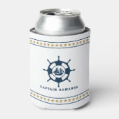 Blauw & Witte nautische boot terwijl de gouden ste Blikjeskoeler (Blikje Voorkant)