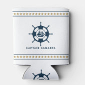 Blauw & Witte nautische boot terwijl de gouden ste Blikjeskoeler (Achterkant)