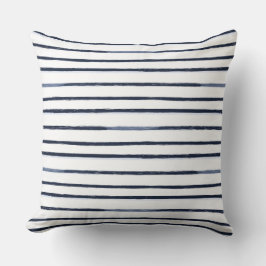 Blauw-witte nautische strepen Sierkussen
