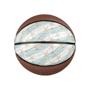 Blauw Witte Oceaan Strand Strepen Zeester Basketbal