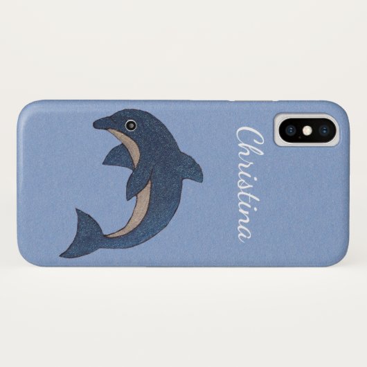 blauw-witte-oceaandolfijnen pomppositie Case-Mate iPhone case (Achterkant (horizontaal))