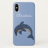 blauw-witte-oceaandolfijnen pomppositie Case-Mate iPhone case (Achterkant)
