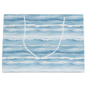 Blauw Witte Oceaangolven Bruiloft Groot Cadeauzakje (Voorkant)