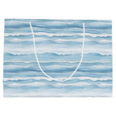 Blauw Witte Oceaangolven Bruiloft Groot Cadeauzakje (Achterkant)