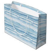 Blauw Witte Oceaangolven Bruiloft Groot Cadeauzakje (Achterkant Gekanteld)